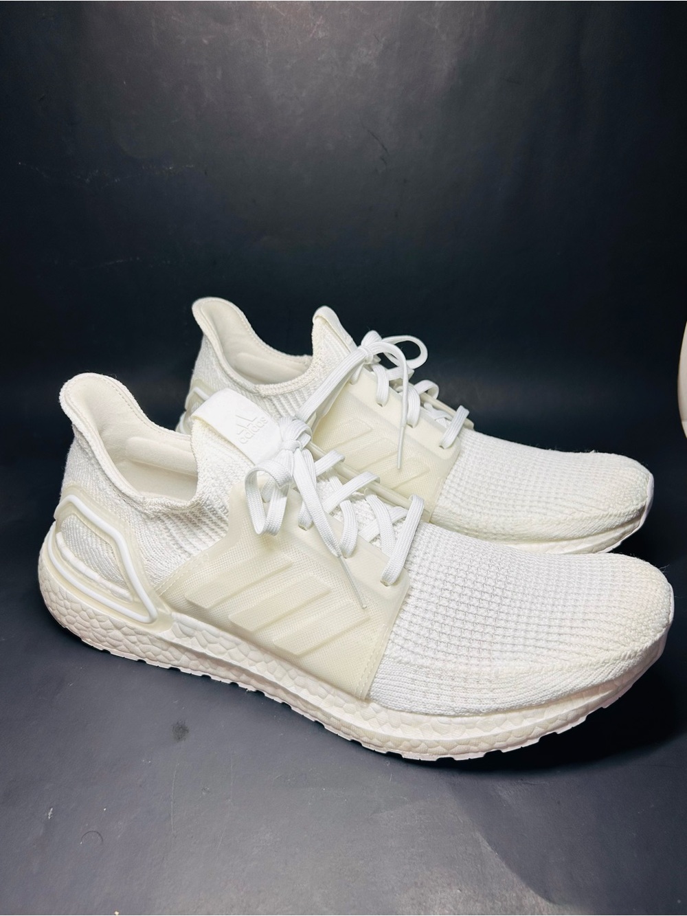adidas UltraBoost 19 Men’s Size 12 Triple White Running Shoes
